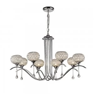 Image of Ceiling Pendant 8 Light Polished Chrome, Clear Glass