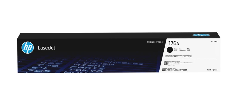 Image of HP 176A Black Toner Cartridge - W1760A (Original)