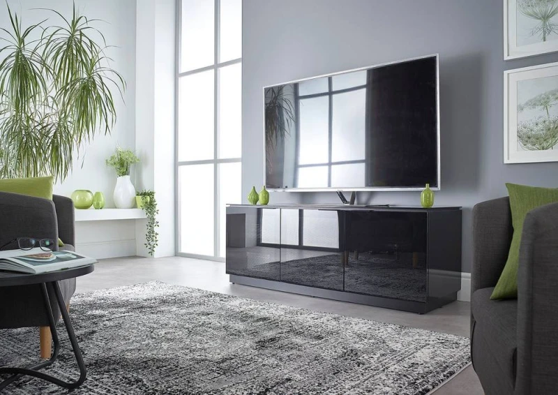 Image of Moderna MMT Clear Glass TV Stand 115cm for Up to 55" LED 4K TV Clear Unisex