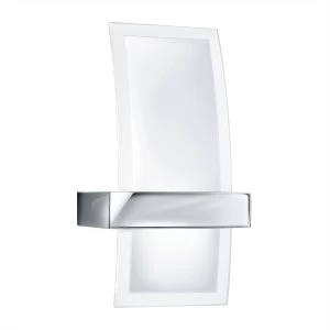 Image of Integrated LED 1 Light Indoor Glass Wall Light Chrome