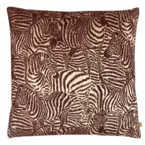 image of Hector Zebra Jacquard Rectangular Cushion Earth