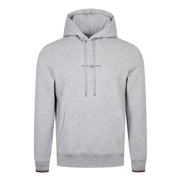 Image of TOMMY HILFIGER Tommy Logo Tipped Hoody S Green 53759515350