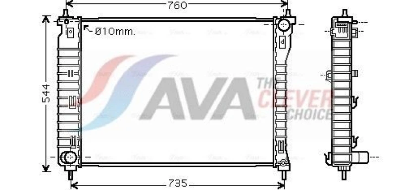Image of Engine radiator AVA COOLING SYSTEMS OLA2435