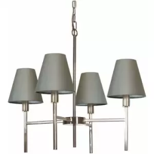 Image of Loops - 4 Bulb Chandelier Hanging Pendant LIght Brushed Nickel LED E14 25W Bulb