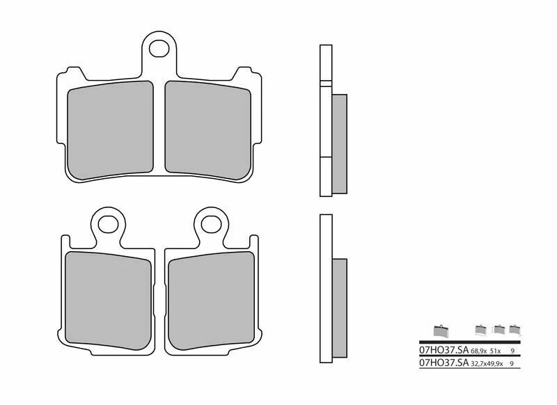 Image of Brembo S.p.A. Street Sintered Metal Brake pads - 07HO37SA