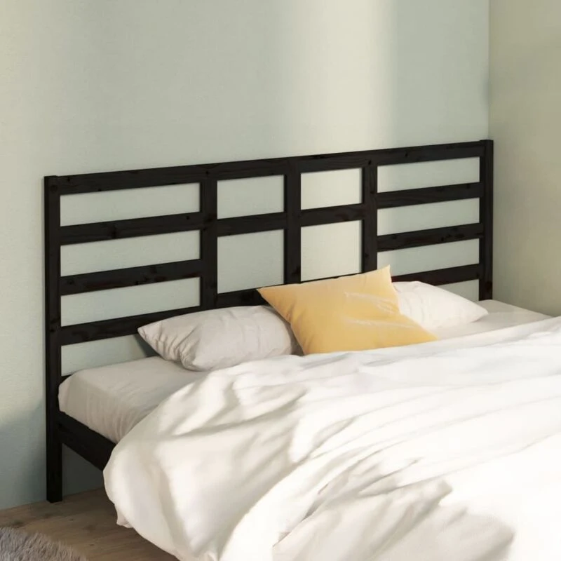 Image of VIDAXL Bed Headboard Black 186x4x104cm Solid Wood Pine vidaXL 8720286952023
