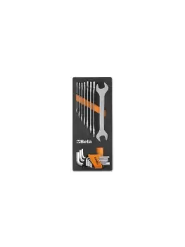 Image of Beta Tools M33 17pc Spanner & Hex Key Set in Soft Tray for Roller Cabs 024500033