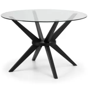 image of Julian Bowen Hayden Round Glass 120Cm 4 Seater Dining Table