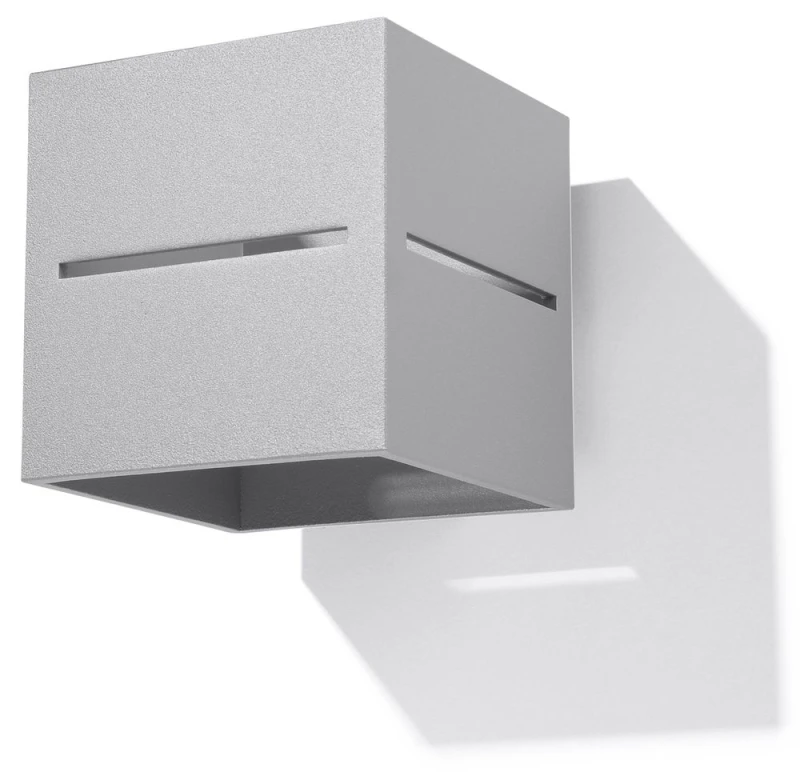 Image of SOLLUX Stylish Grey Wall Lamp - Modern Loft Design - Quality G9 Lighting - Up/Down - Square Shape
