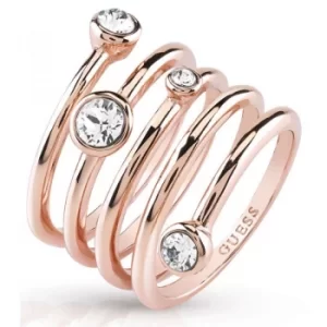 image of Ladies Guess PVD rose plating Crystal Beauty Ring Size N