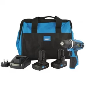 Image of Draper Storm Force® 10.8V Power Interchange Rotary Drill Kit (+2x 4Ah Batteries, Charger and Bag)