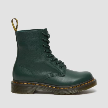 Image of Dr. Martens Womens 1460 Pascal Virginia Leather 8-Eye Boots - Pine Green - UK 4