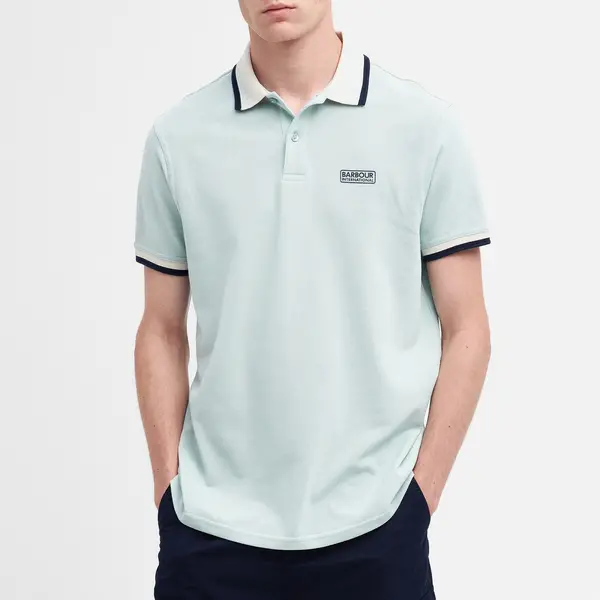 Image of Barbour International Francis Cotton Polo Shirt - XL Green Tops male MML1385GN22 XL
