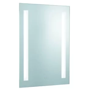 Image of Illuminated Bathroom Mirror Touch 2 Light Silver with Shaver Socket IP44
