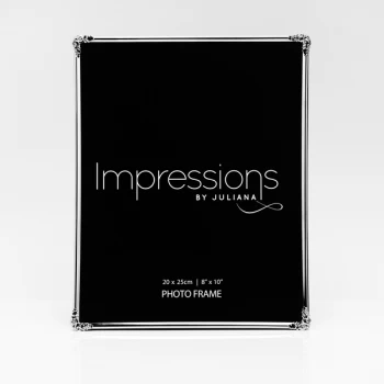 Image of 8" x 10" - Silver Plated Photo Frame with Decorative Corner