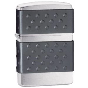 Image of Zippo Black Zip Guard Brushed Chrome Windproof Lighter