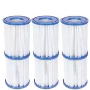 Image of 6 x Bestway Type II / Type 2 Pool Filter Cartridge 10.5cm x 13.6cm