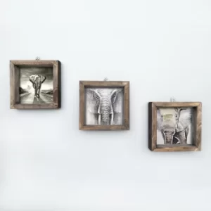 Image of UKZM014 Multicolor Decorative Framed MDF Painting (3 Pieces)