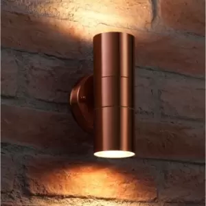 image of Auraglow - Stainless Steel Indoor / Outdoor Double Up & Down Wall Light - Copper