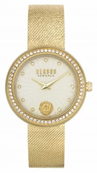 image of Versus Versace Womens Lea Gold Mesh Bracelet Watch