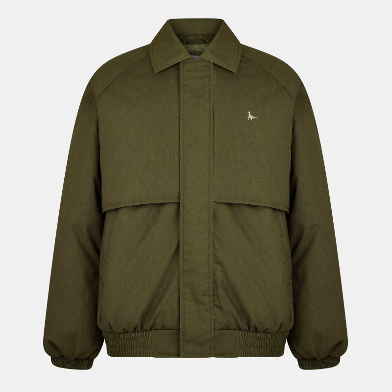 Image of Jack Wills Mens Long Sleeve Full Zip Harrington Jacket Khaki male S
