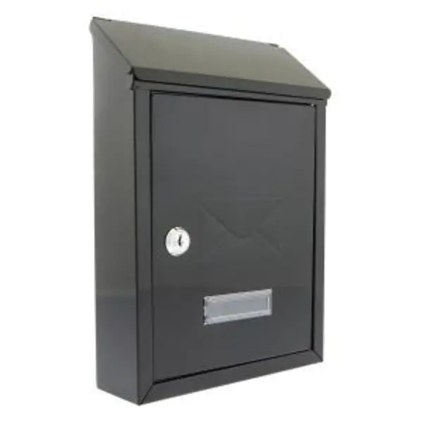 image of Post or Suggestion Box Wall Mountable with Fixings 223x86x320mm Black 4048730