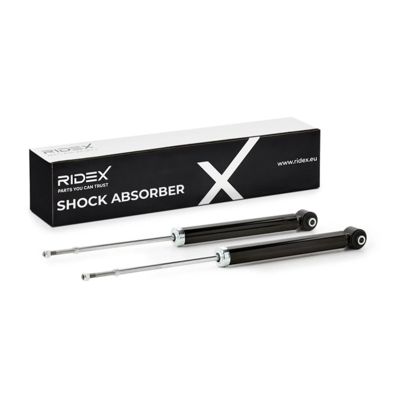 Image of RIDEX 854S19302 Shock absorber Rear Axle, Gas Pressure, Monotube, Telescopic Shock Absorber, Bottom eye Shock Absorber (854)