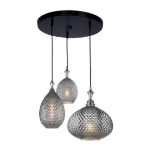 Image of Larissa Rhodes Ceiling Cluster Pendant Light 3x E27 Max 40W Black