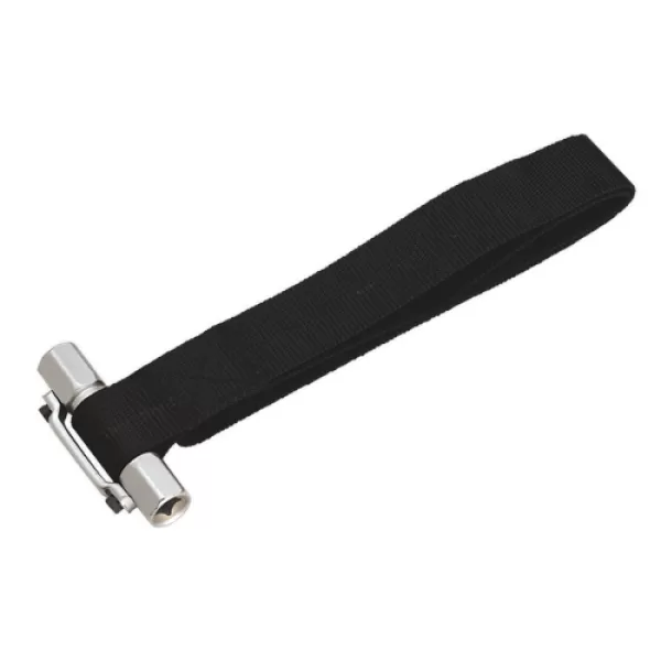 Image of Sealey AK6403 Oil Filter Strap Wrench 300mm Capacity 3/8 & 1/2Sq Drive