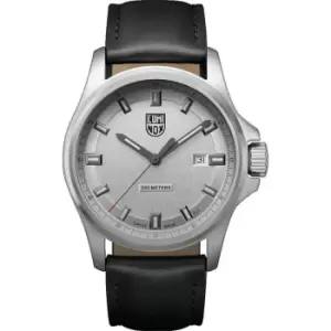 image of Luminox Land Dress Field 1830 Series D Quartz Silver Dial Black Leather Strap Mens Watch XL.1839