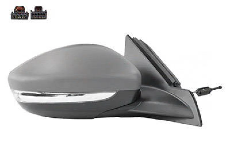 Image of VAN WEZEL 4043804 Wing mirror * HAGUS * Right, with temperature sensor, primed Outside Mirror (50)
