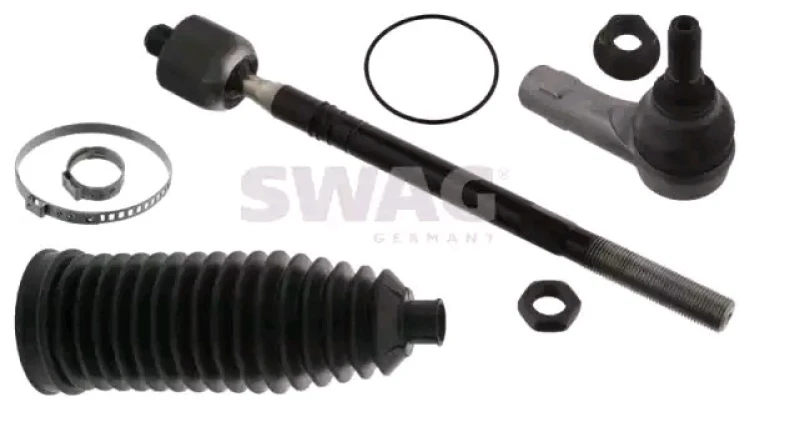 Image of SWAG 30 94 9062 Tie Rod Front Axle Right, with nuts, with bellow Rod Assembly (284)
