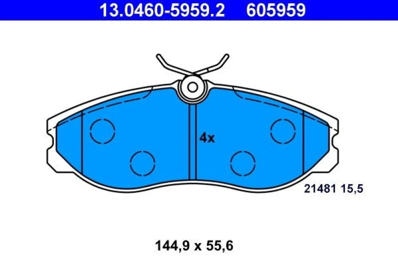 Image of ATE 13.0460-5959.2 Brake pad set excl. wear warning contact Brake Pad Set,disc brake (402)