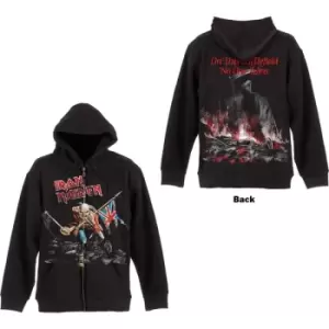 image of Iron Maiden - Scuffed Trooper Unisex X-Large Zipped Hoodie - Black