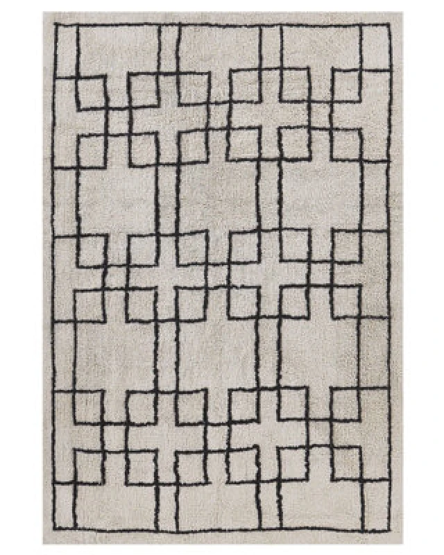 Image of Beliani Rug Turhal Beige 160 X 230 Cm Cotton