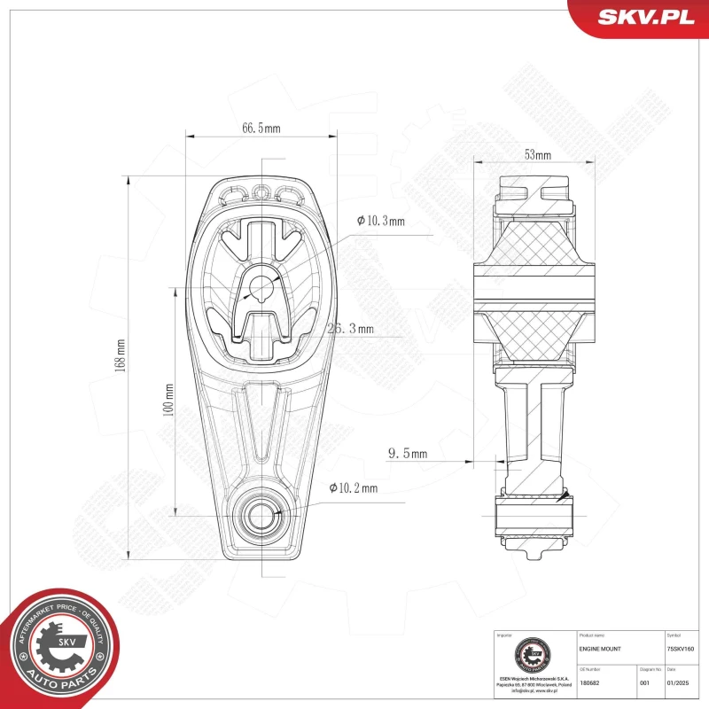 Image of ESEN SKV Engine mount ESEN SKV 75SKV160