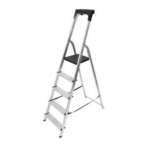 image of Werner Aluminium High Handrail 5 Tread Step Ladder 7410518