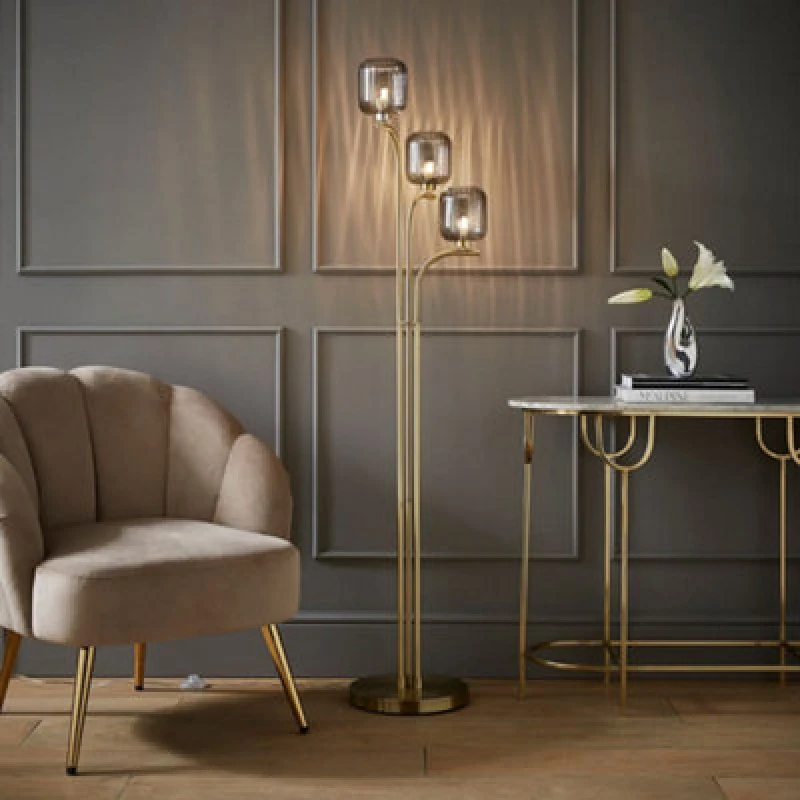 Image of Ribbed Glass Floor Lamp