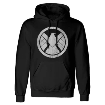 Image of Marvel Comics Avengers - Shield Logo Unisex XX-Large Pullover Hooded Sweatshirtq - Black