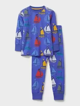 Image of Crew Clothing Boys Boat Pyjama Set - Blue Size 10-11 Years