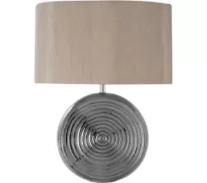 Image of INTERIORS by Premier Jessica Ceramic Table Lamp - Silver