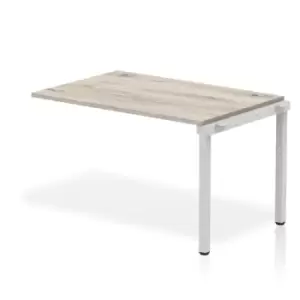 Image of Impulse Bench Single Row Ext Kit 1200 Silver Frame Office Bench Desk Grey Oak