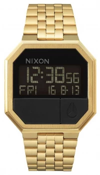 Image of Nixon Re-Run All Gold Digital Gold IP Steel Bracelet Watch