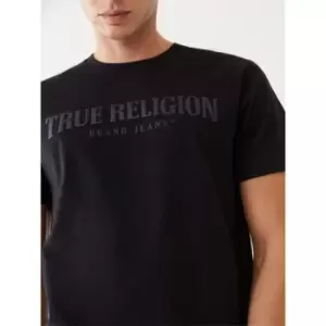 True Religion True Religion Logo Short Sleeve Crew Neck T-Shirt Mens - Black