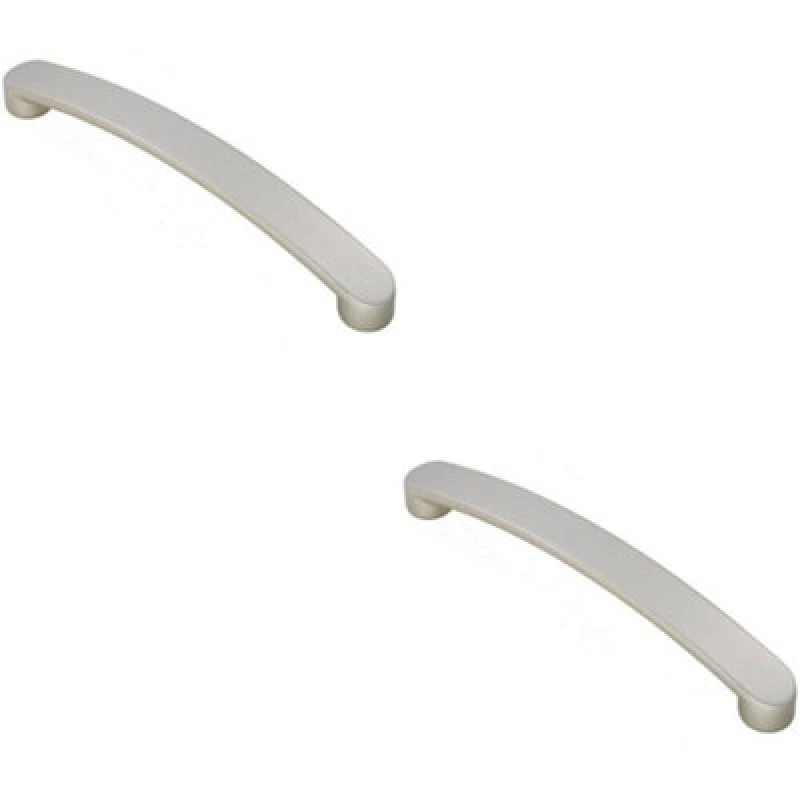 Image of Loops 2x Flat Fronted Bow Pull Handle 179 x 19mm 160mm Fixing Centres Satin Nickel Metallics unisex
