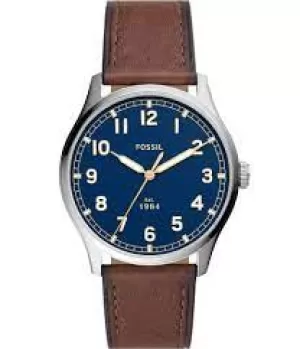 Image of Fossil Mens Dayliner Three-Hand Medium Leather Watch - Brown