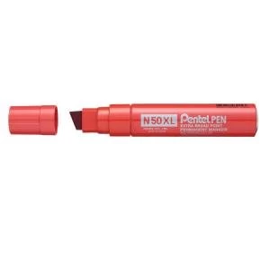 image of Pentel N50XL-B Jumbo Chisel Tip Marker Red Pack 6 59046PE