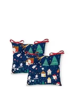 Image of Catherine Lansfield SantaS Christmas Wonderland Seatpads