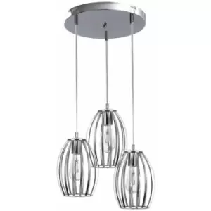 image of Keter Saya Cluster Pendant Ceiling Light Grey, 32cm, 3x E27