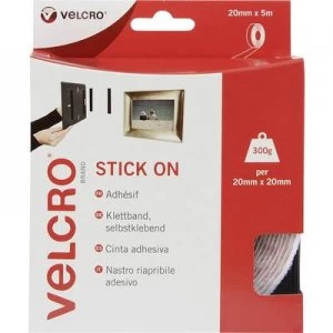 VELCRO VEL-EC60216 Hook-and-loop tape stick-on Hook and loop pad (L x W) 5000 mm x 20 mm White 5 m